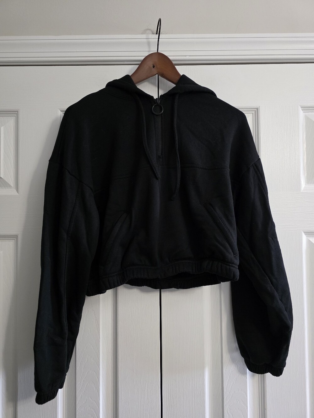 ALO Yoga Refresh Stadium Half Zip Hoodie Black Women's Size Small - Picture 2 of 5